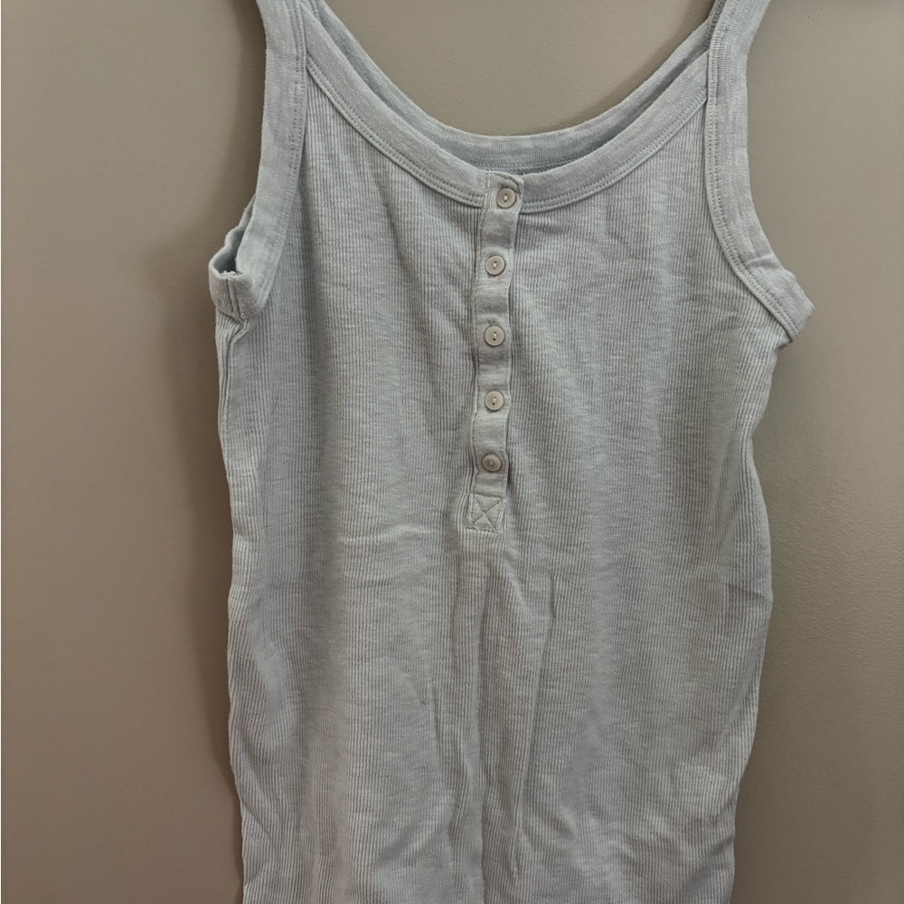 Aerie Light Blue Ribbed Tank Top